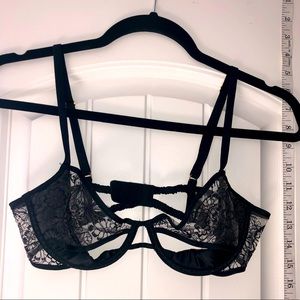 VS Floral Embroidered PushUp Peek-A-Boo Bra